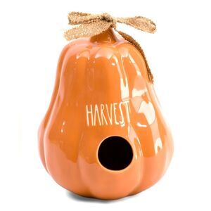 Rae Dunn Orange Pumpkin Birdhouse with Harvest Text NWT/NIB